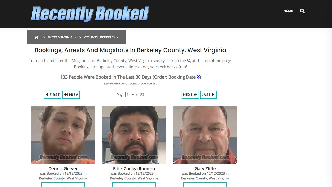 Bookings, Arrests and Mugshots in Berkeley County, West Virginia